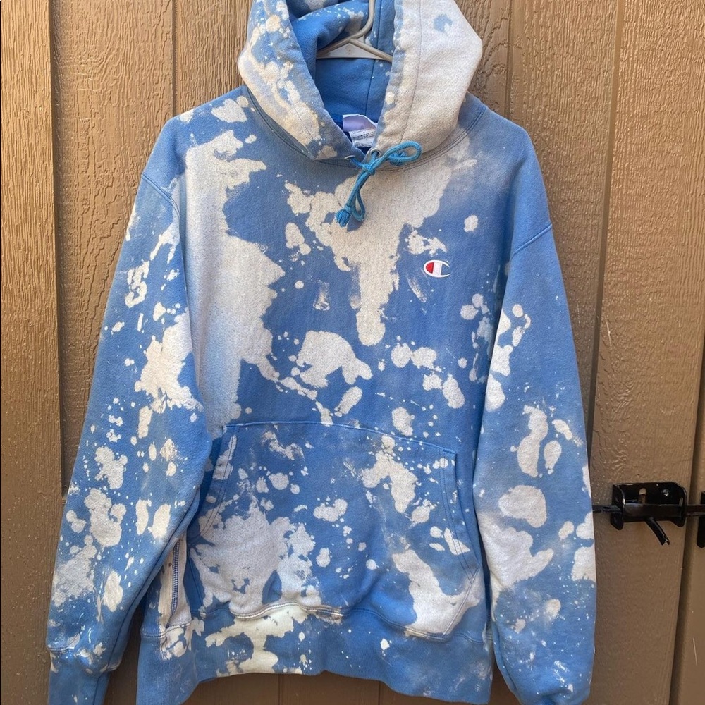 Champion bleach tie dye hoodie